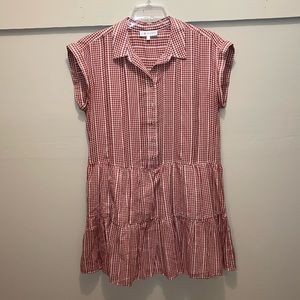 Lou & Grey orange and cream short sleeve dress. Size Large.